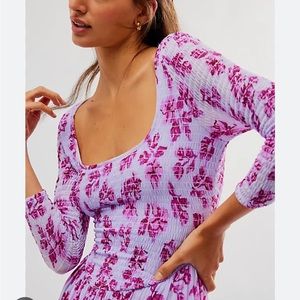 Free People It’s Fate Midi Dress Periwinkle Combination M